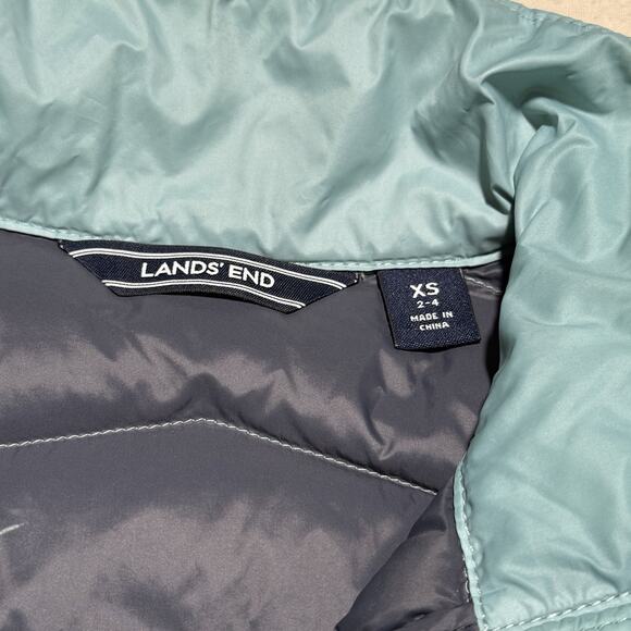 Lands End Women’s Down Max 600 Puffer Jacket Light Blue Packable Size XS 2 - 4 - Picture 4 of 11